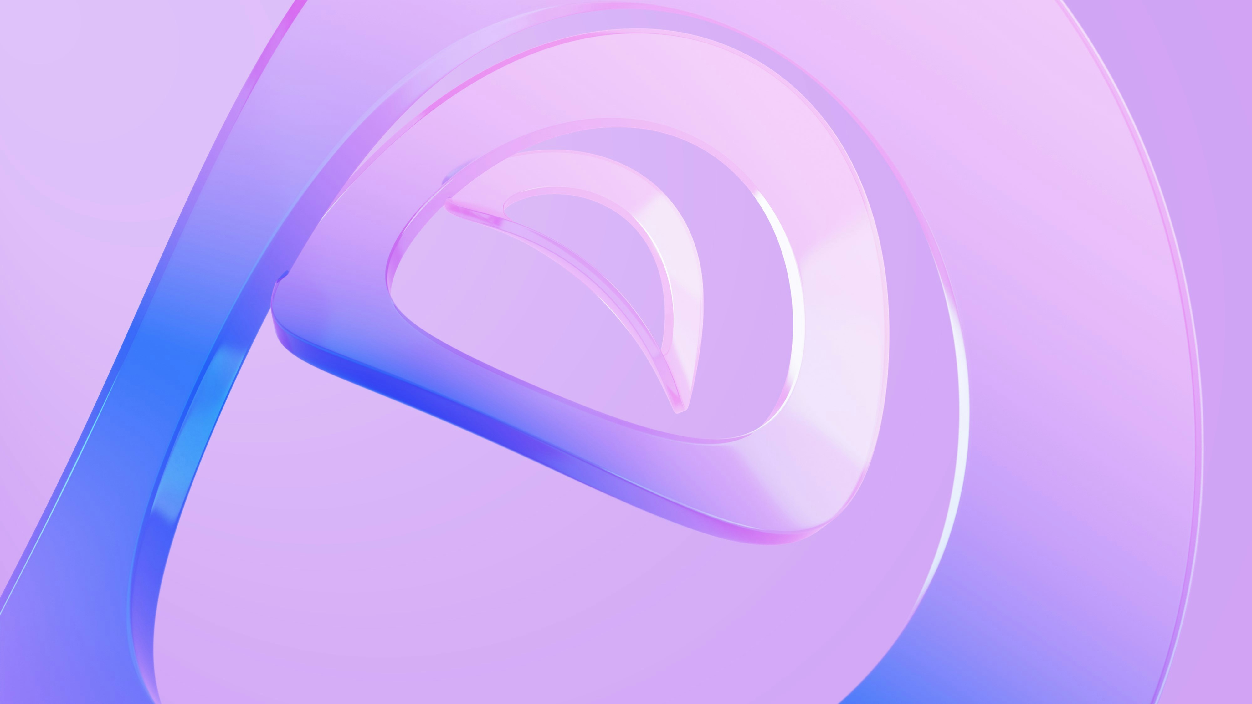 a pink and blue abstract background with a rounded shape